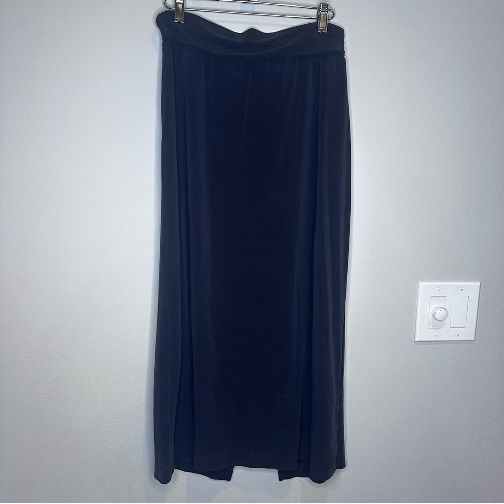 Anthropologie Dark Gray Twisted Front Maxi‎ Skirt - Picture 2 of 8